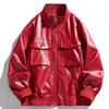 Leather Jacket Men's Large Size Spring and Autumn Loose Retro Fat Plus Size Teen Fat Work Jacket