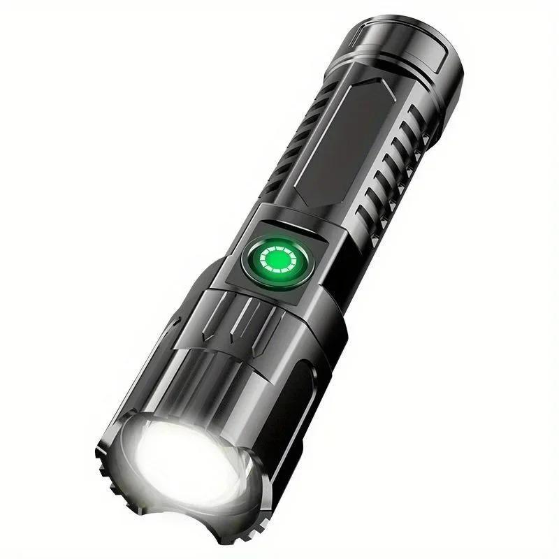 30W Super Helle Tragbare Zoom LED Taschenlampe Eingebaute Batterie Typ-C Wiederaufladbar Notfall-Fackel Outdoor Camping Wanderlaterne