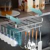 Under Cupboard Stainless Steel Storage Shelves with Hooks Pot Lid Storage Rack  Cupboard