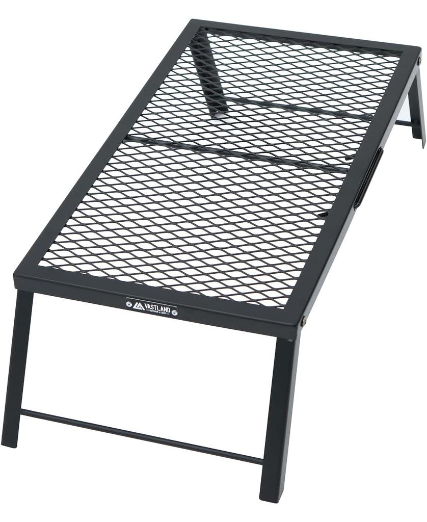 VASTLAND Campfire Mesh Table, Camping Coffee Table with Heat-Resistant Coating, Foldable