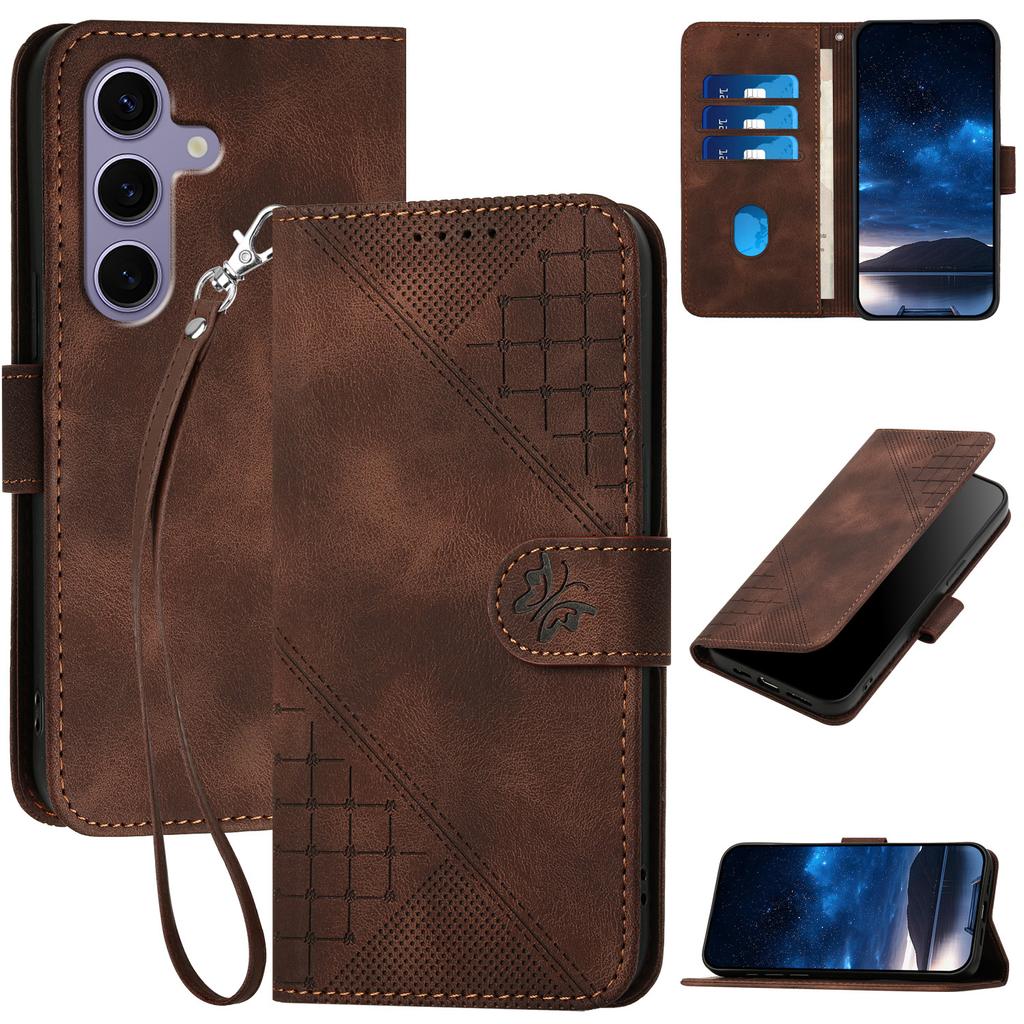 YX0080 For Samsung Galaxy S25 Case Butterfly Imprint Leather Wallet Phone Cover