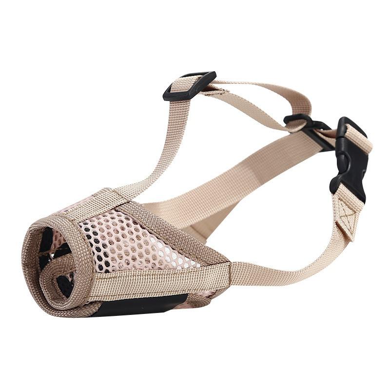 Breathable Dog Muzzle Anti Bite Anti Licking Anti Eating Drinkable Design Pet Safety Muzzle For Small Medium Large Dogs (khaki,M) хаки