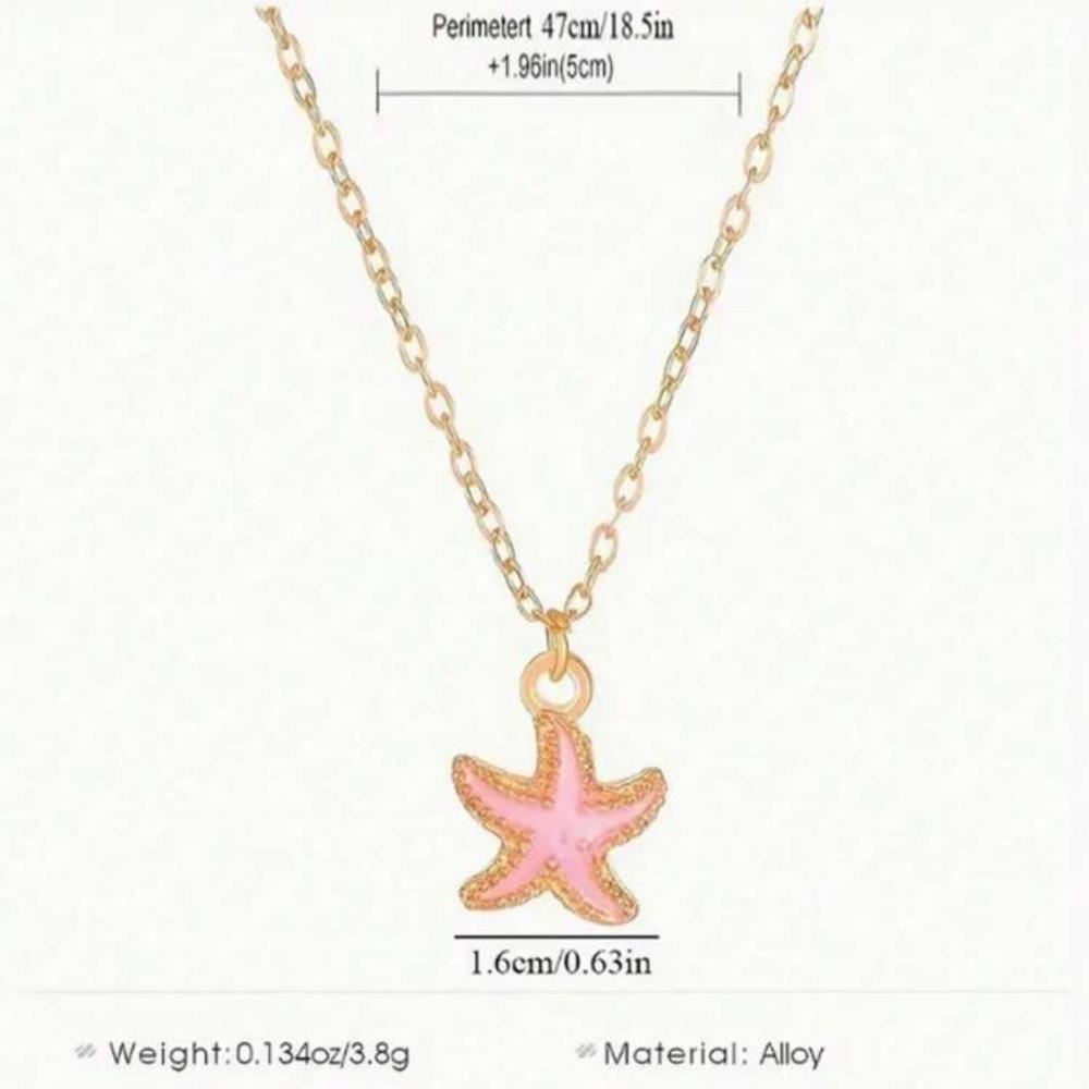 Süße Süße Mehrfarbige Seestern Stern Anhänger Halskette für Damen Bohemia Charm Mode Sommer Strand Halsband Schmuck Zubehör Geschenk