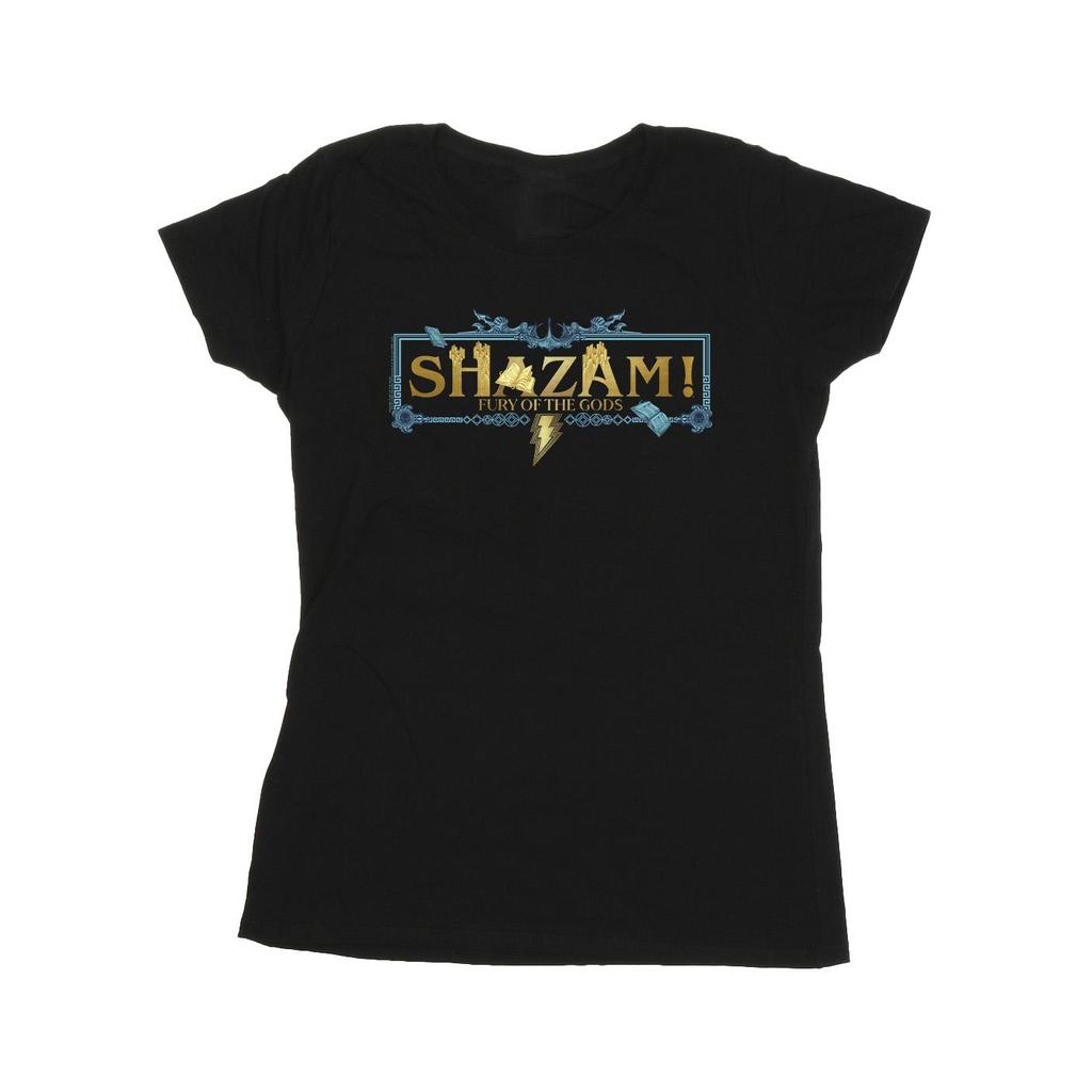 DC Comics Womens/Ladies Shazam Fury Of The Gods Golden Logo Cotton T-Shirt