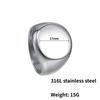 316L Stainless Steel Round Smooth Simple Ring For Men Finger Jewelry Minimalist Style Accessories