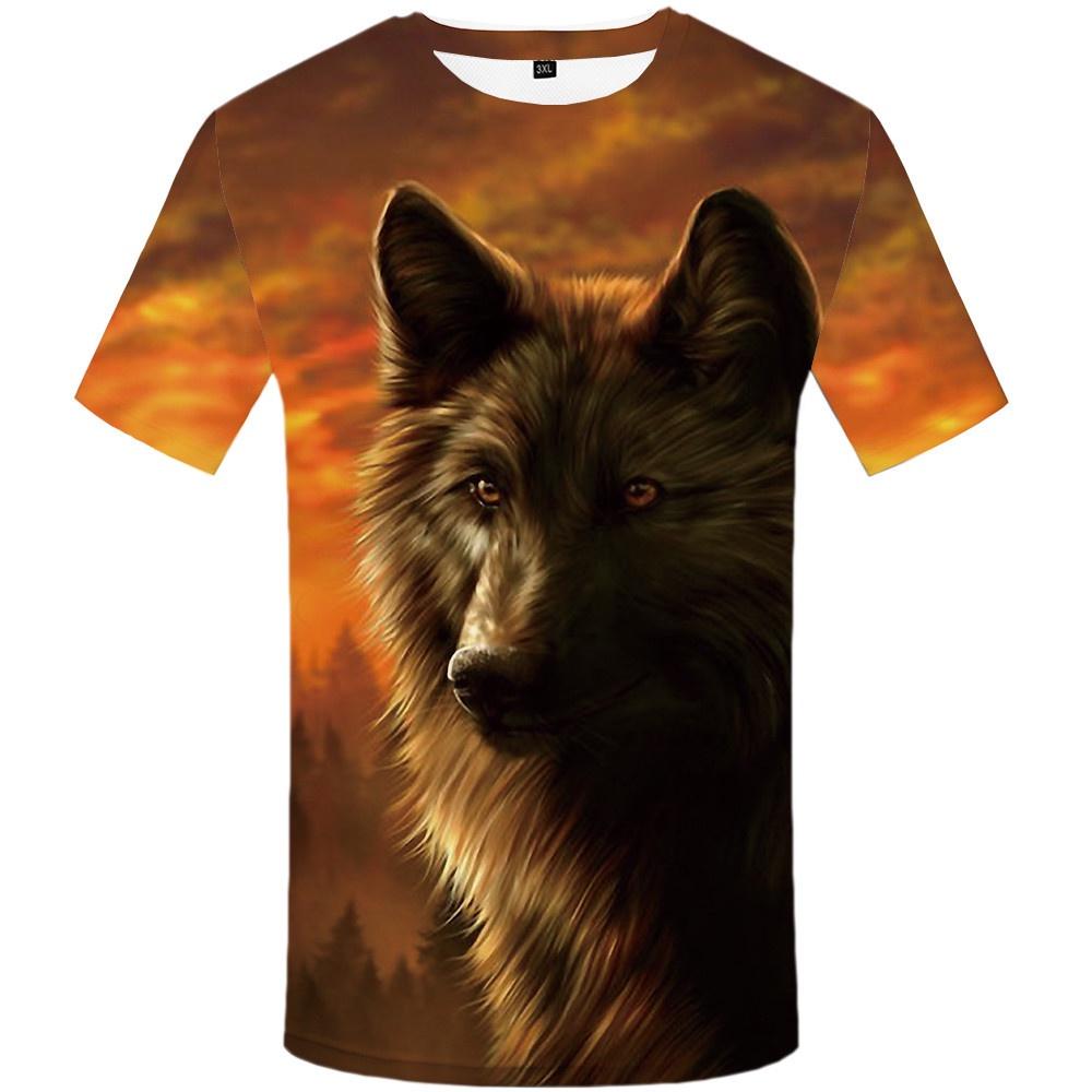 Men's Wolf Mountain 3d Print Summer Casual T-shirt With Stunning Graphic Design