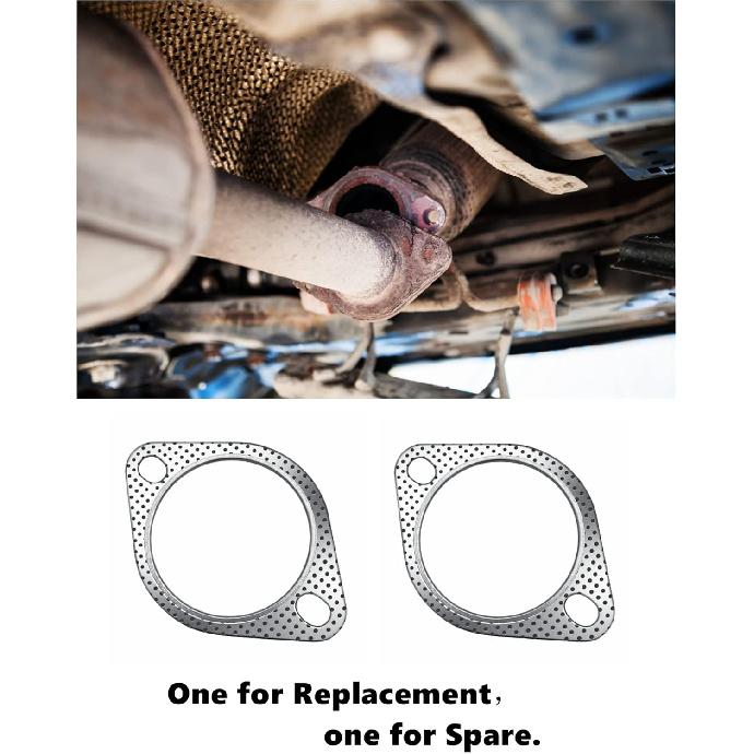 Strongthium 3“ Exhaust Gasket 2 Bolt for 3 Inch Muffler Flange Manifold 120-07610-0002 High Temperature 2X