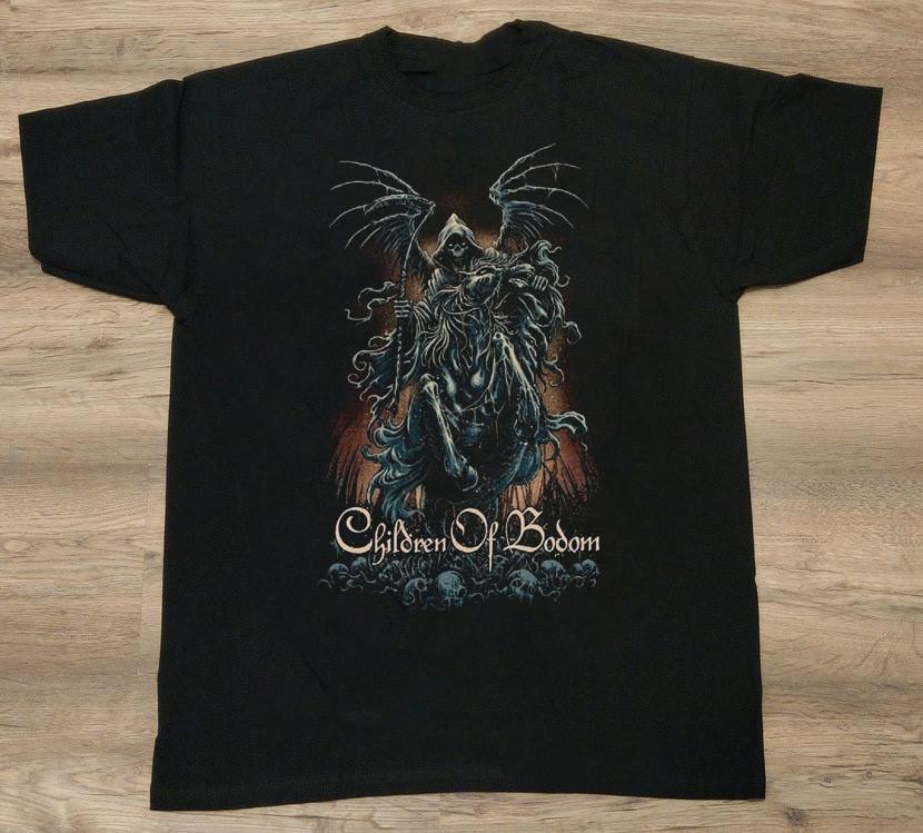 Хлопковая футболка Children of Bodom Черная Полный размер Подарок другу NI412 Унисекс Футболка S