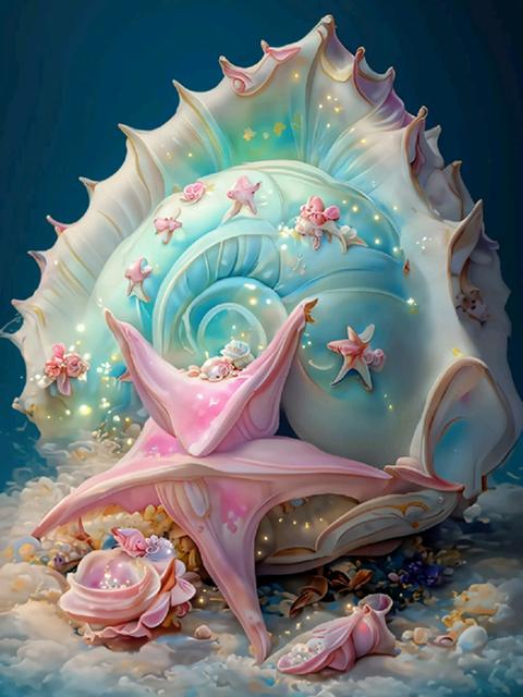 Fantasy Romance Beach Diamond Painting Kits Shell Conch Scenery Diy Diamond Art Embroidery Mosaic Cross Stitch Home Decor S420