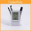 Acrylic Multifunction Pen Holder With Digital Calendar And Clock For Office Desk Organizer