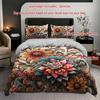 Bohemian Mandala Floral Bedding Set: 3Pcs (1 Duvet Cover + 2 Pillow Cases) - No Pillow Inserts Included, Christmas Present