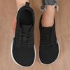 Womens Minimalist Walking Sneakers Shoes Wide Toe Barefoot Casual Wide Last Canvas Black Flat Board Shoes Breathable Mesh Shoes