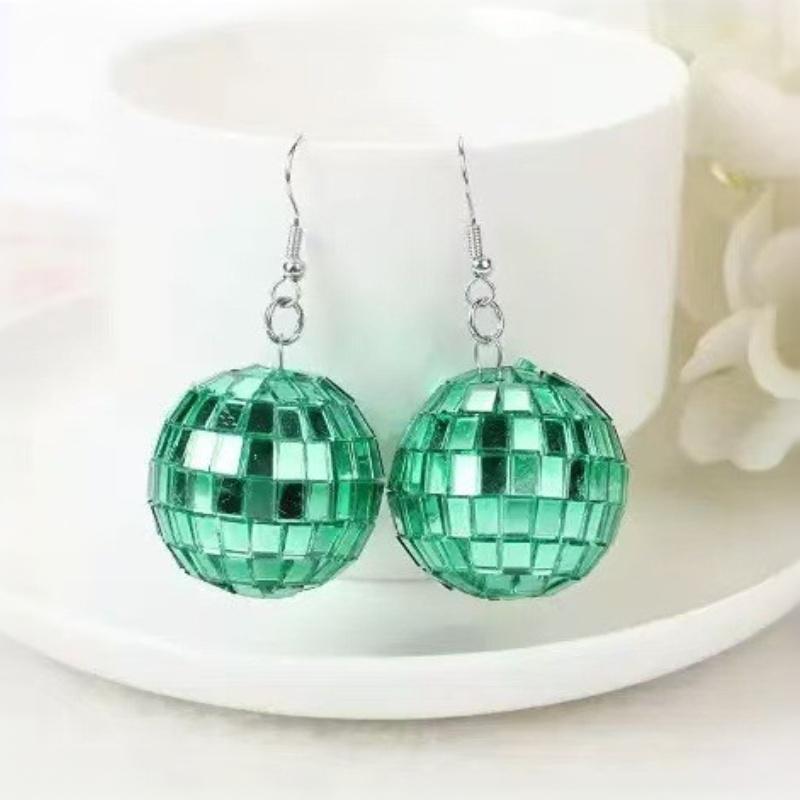 Stylish Retro Disco Ball Pendant Earrings For Women Birthday Gift Party