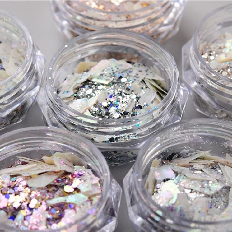 Unregelmäßige Nagel-Abalone-Muschelschalen-Scheiben Nagelglitzer-Flocken Nagelkunst-Muschelstück