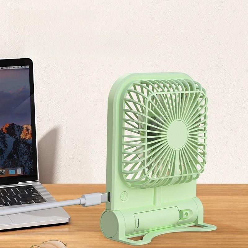 Usb Rechargeable Cartoon Desk Fan With 3speed Settings For Office And Dorm Use