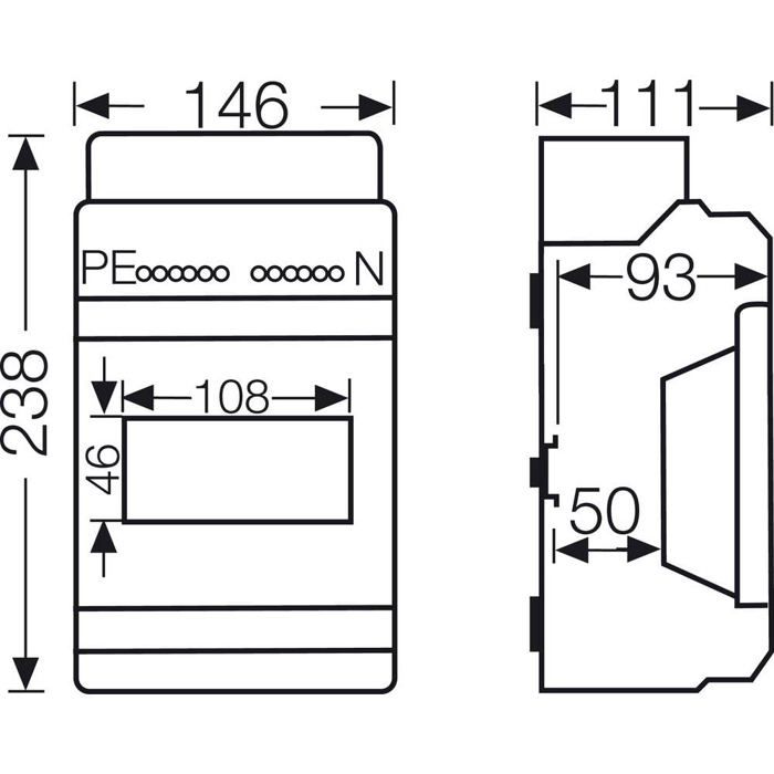 Tableau de distribution - Hensel KV 9106 - IP 65 - Porte transparente - Système FIXCONNECT