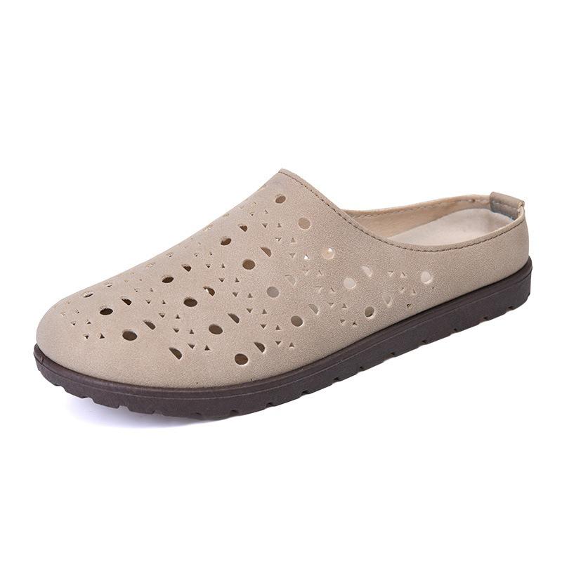 Summer new women's shoes bag head Boken cool slippers comfortable hollow soft sole one pedal slippers women wear