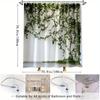 1Pc Green Plant Vine Shower Curtain, Polyester Fabric For Bathroom Decoration, With 12 Hooks 70.8 X 70.8 Inch Shower Curtain