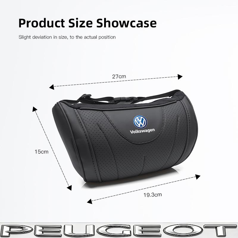 High-end Leather Car Seat Headrest Memory Foam Comfort Neck Pillow For VW Golf Tiguan T-Roc Polo Passat ID.4 T-Cross ID.3 Taigo Ox3