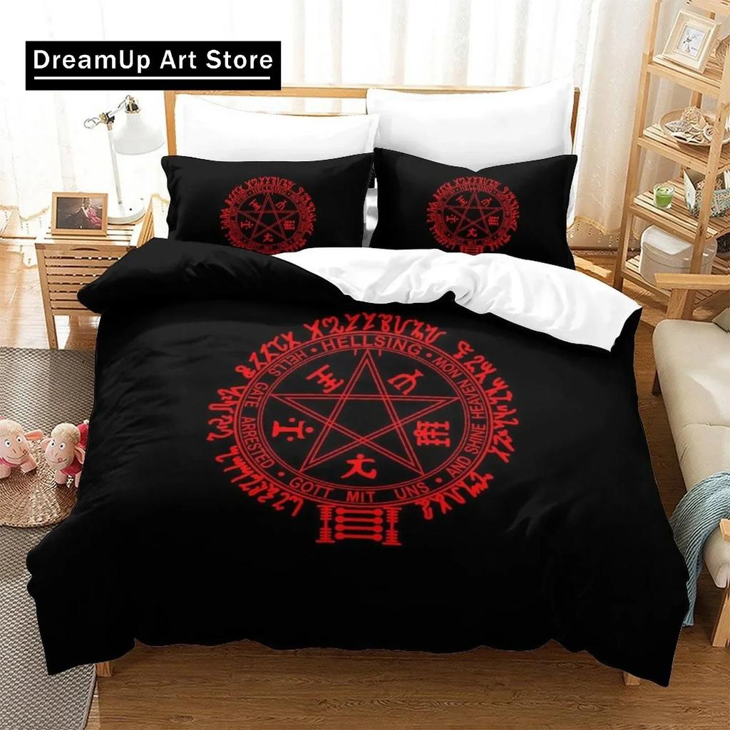 New Hellsing Bedding Set Single Twin Full Queen King Size Bed Set Aldult Kid Bedroom Duvetcover Sets 3D Anime Bed Sheet Set