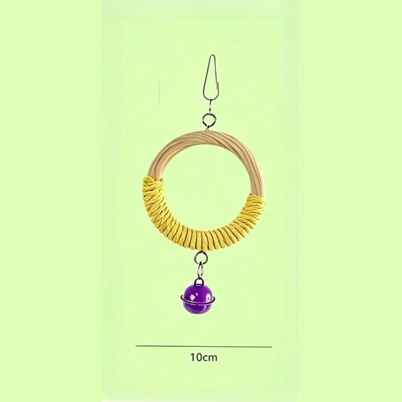 Pet Reptile Climbing Ring Swing Wooden Hanging Ladder Toy for Corn Snake Gecko Lizard Habitat Decor