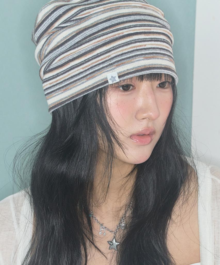 Kiibi Vintage Stripe Beanie Brown