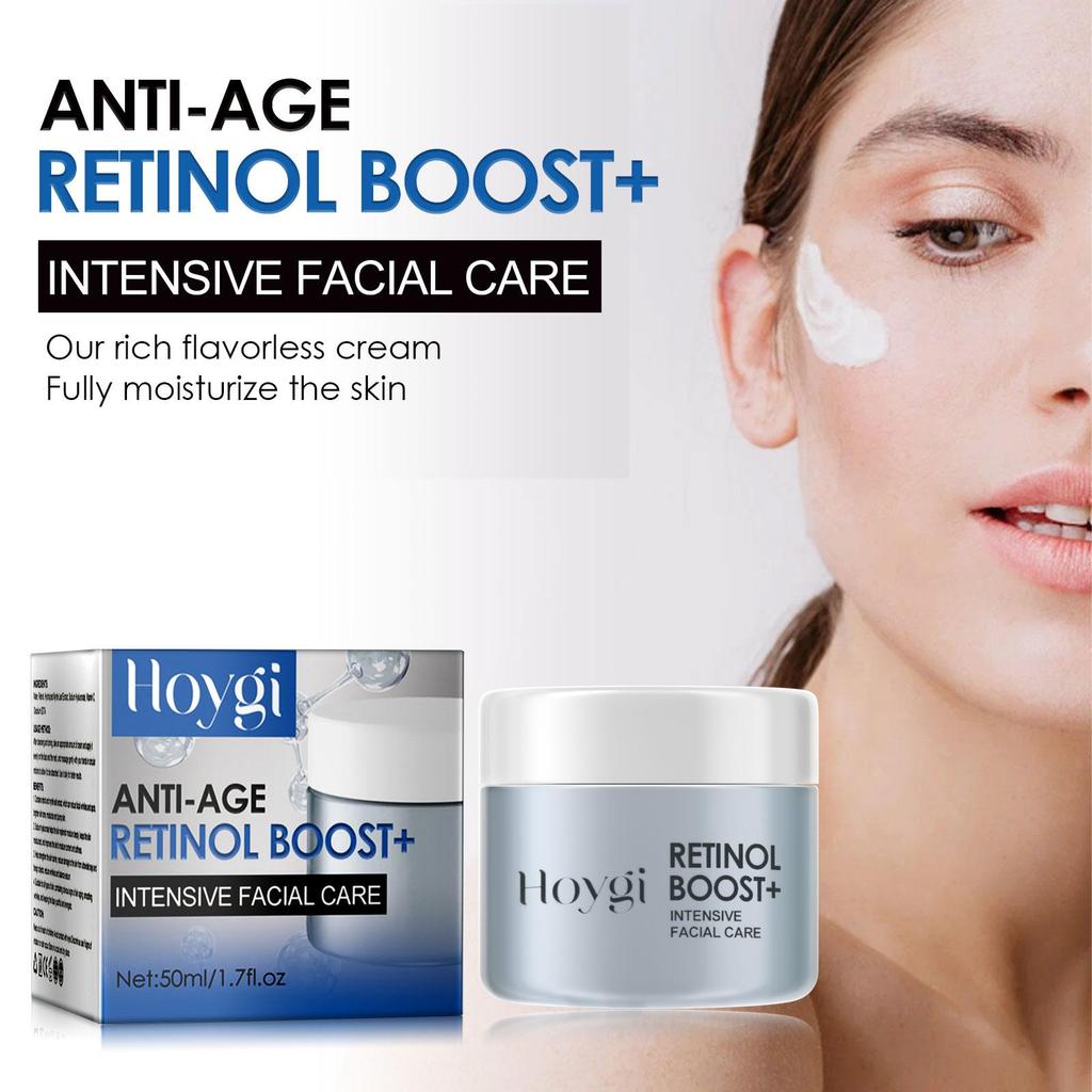 Hoygi Retinol Boost Anti-Age Face Cream 50ml Wrinkle Remover Firming Moisturizer Collagen Hyaluronic Acid Intensive Facial Care For All Skin Types