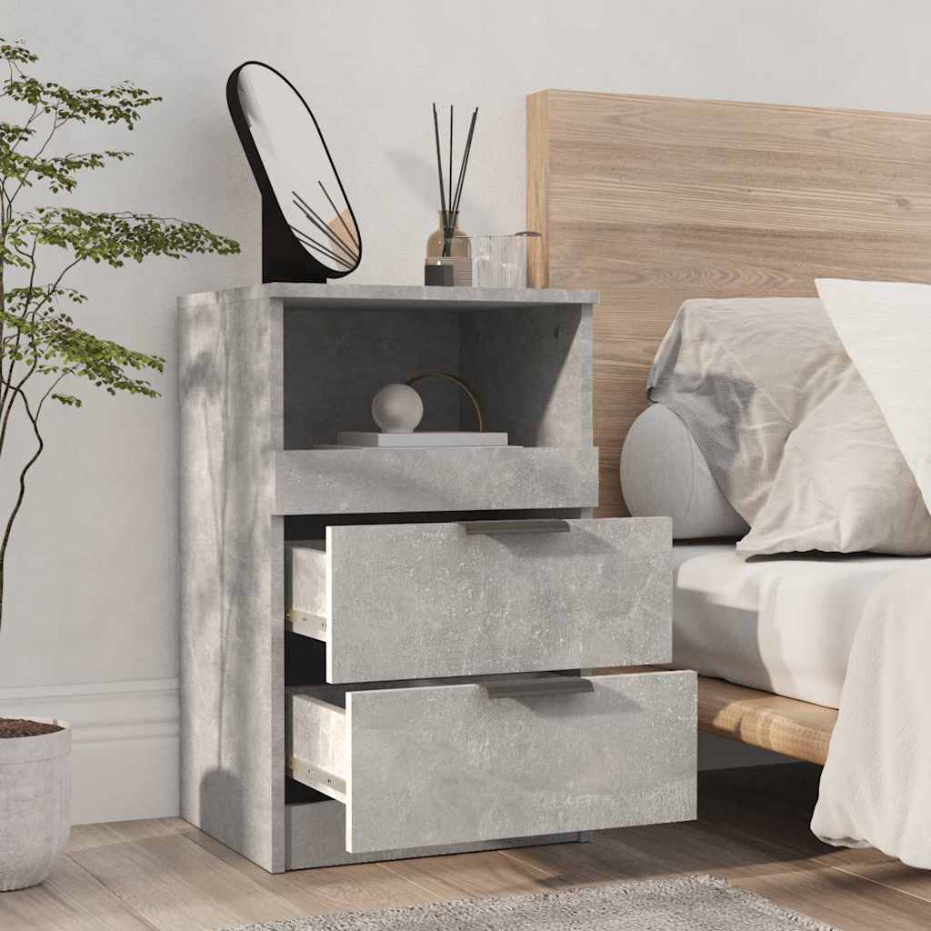 Nightstand Concrete Gray Particleboard