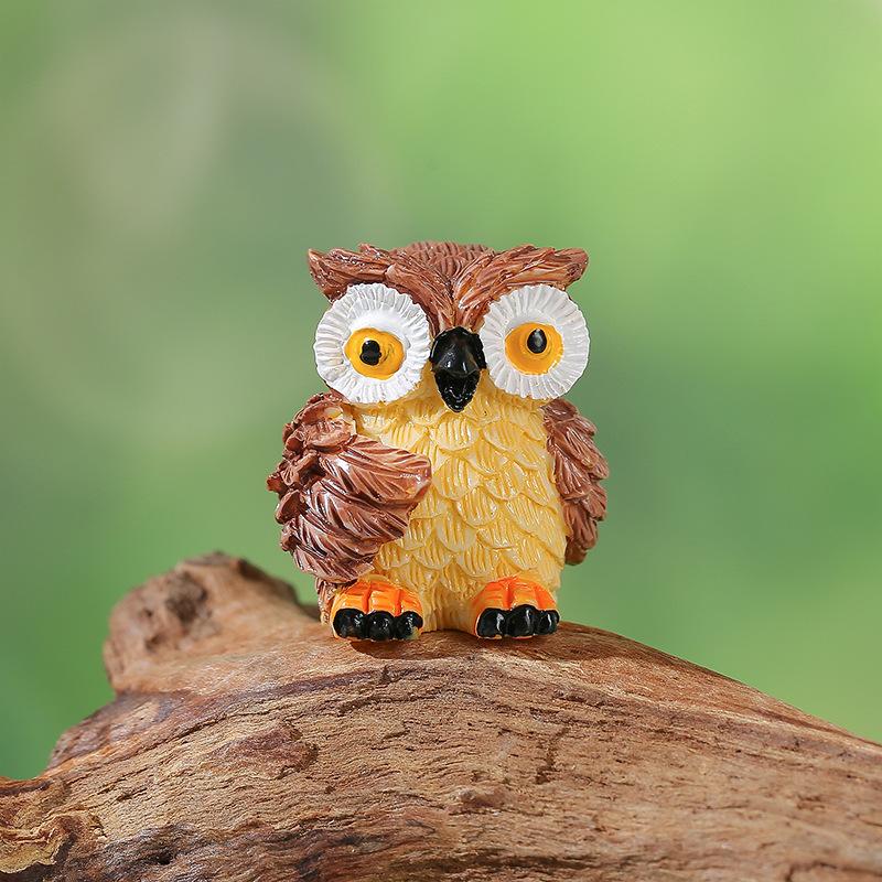 Owl Resin Small Ornament Miniature Landscape Decoration