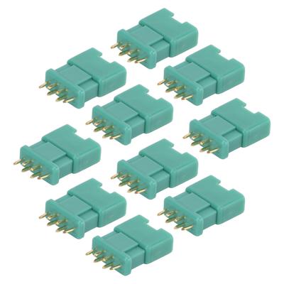 10 Stück 13.030 10 Stück 13.031 MPX Grüner Sechskantstecker Kupfer Vergoldet Nylon Spritzgussmodell Batterieanschluss