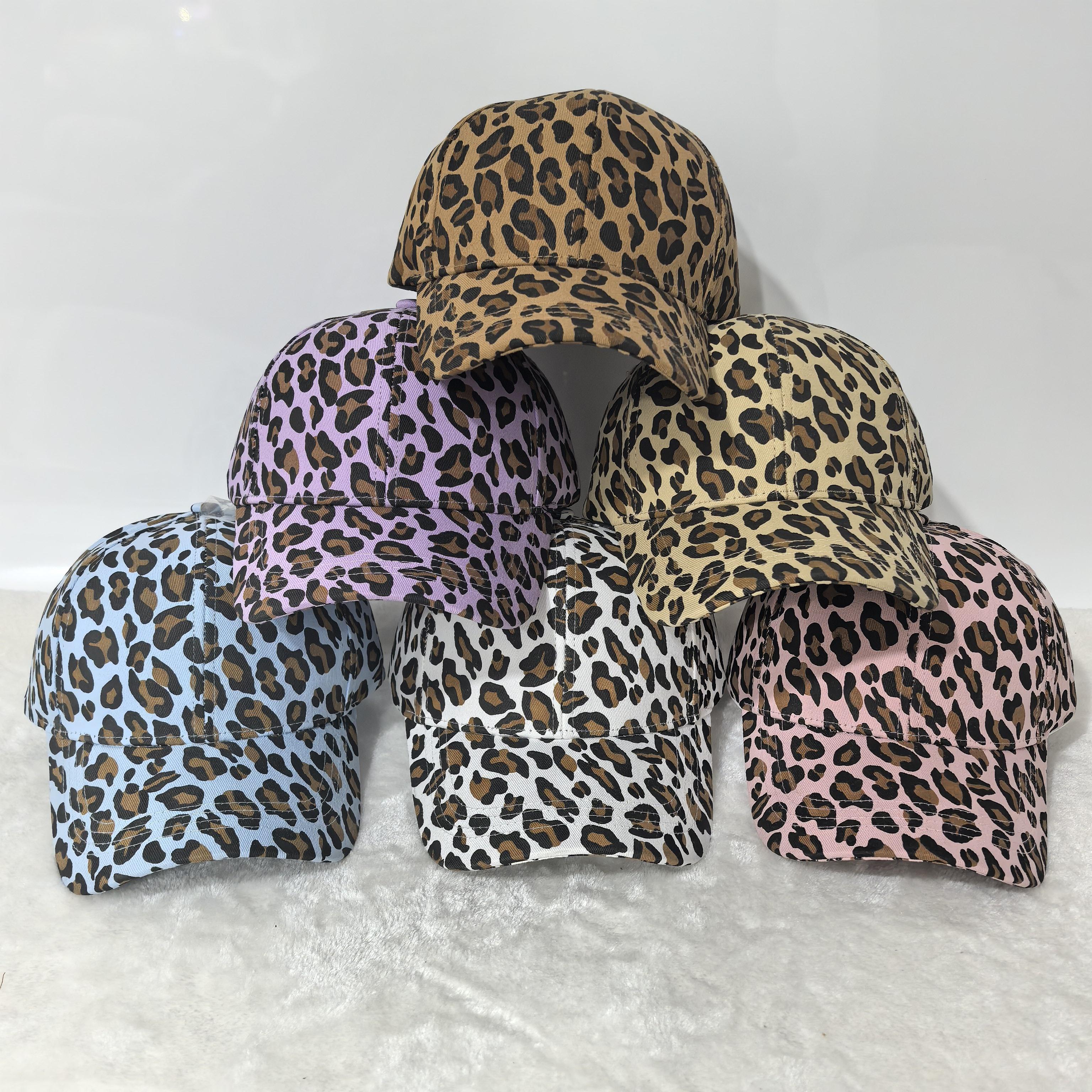 Yiran Dayang Hat Women's Leopard Print Baseball Cap Fashion Casual Sun Hats Adjustable Unisex Sports Cap For Men Cm