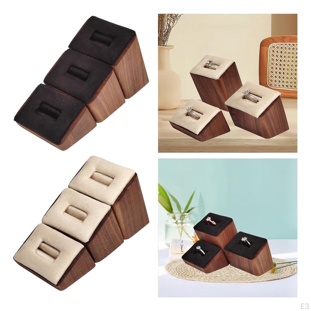 3 Piece Ring Holder, Display Stand, Wooden Counter Drawer, Jewelry Rack, Cabinet,