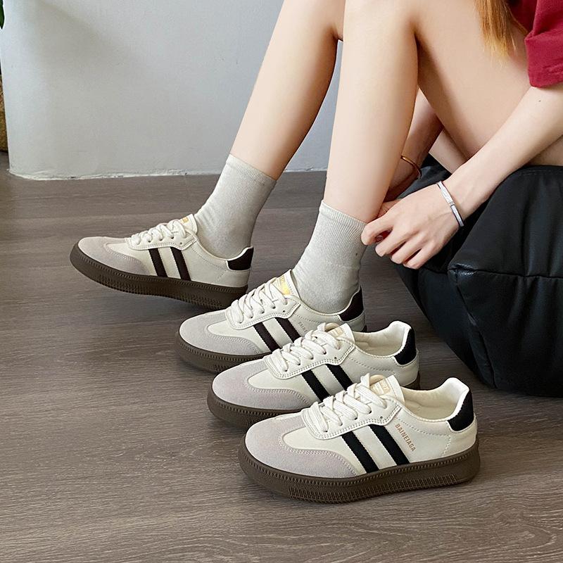 Leather Dexun Shoes Women's Shoes 2025 Autumn New Versatile Soft-soled White Shoes Women's Forrest Gump Shoes Casual Board Shoes