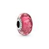 Shiny Pink Wavy Glass Charm Women Charm Red 798872C00