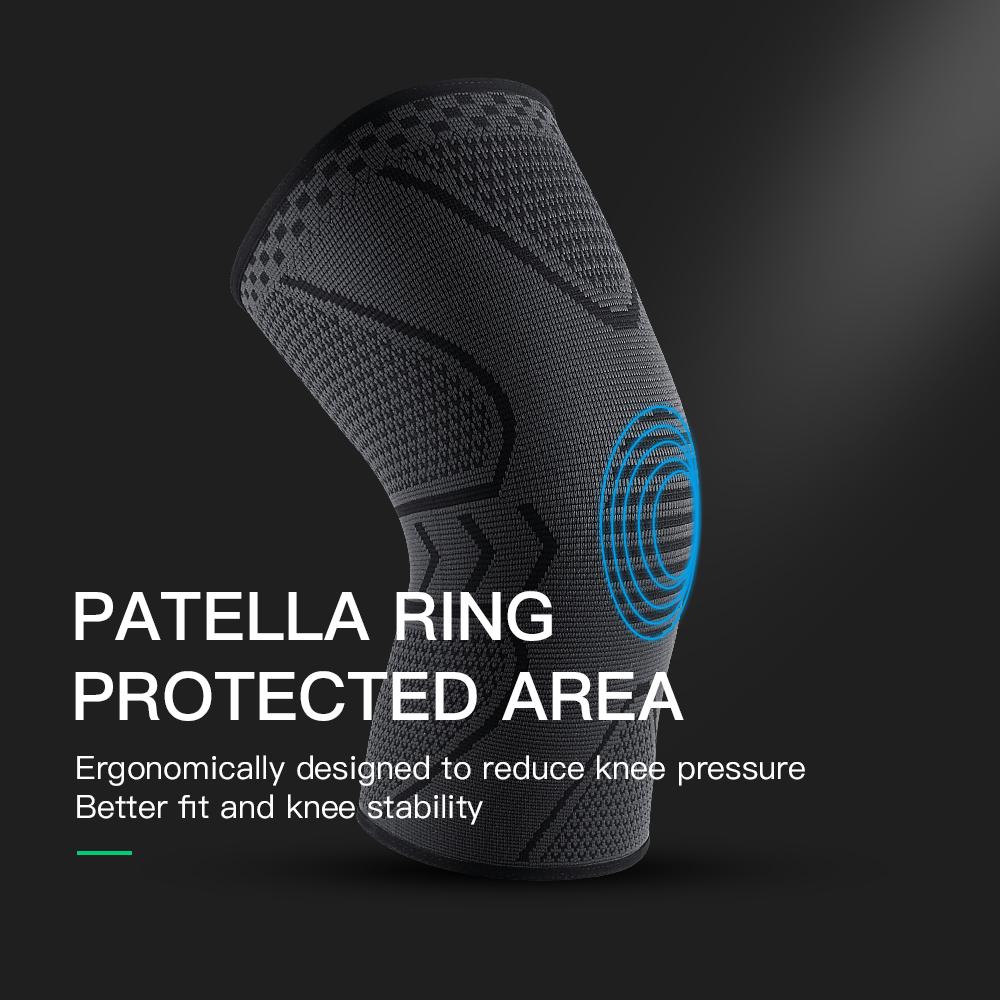 Kompressions-Kniebandage Gelenkschmerzen Arthritis Linderung Laufen Fitness Anti-Rutsch Silikonstütze Knieschoner