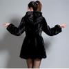 New women's imitation mink coat slim fit and warm hooded imitation fur coat women's medium and long