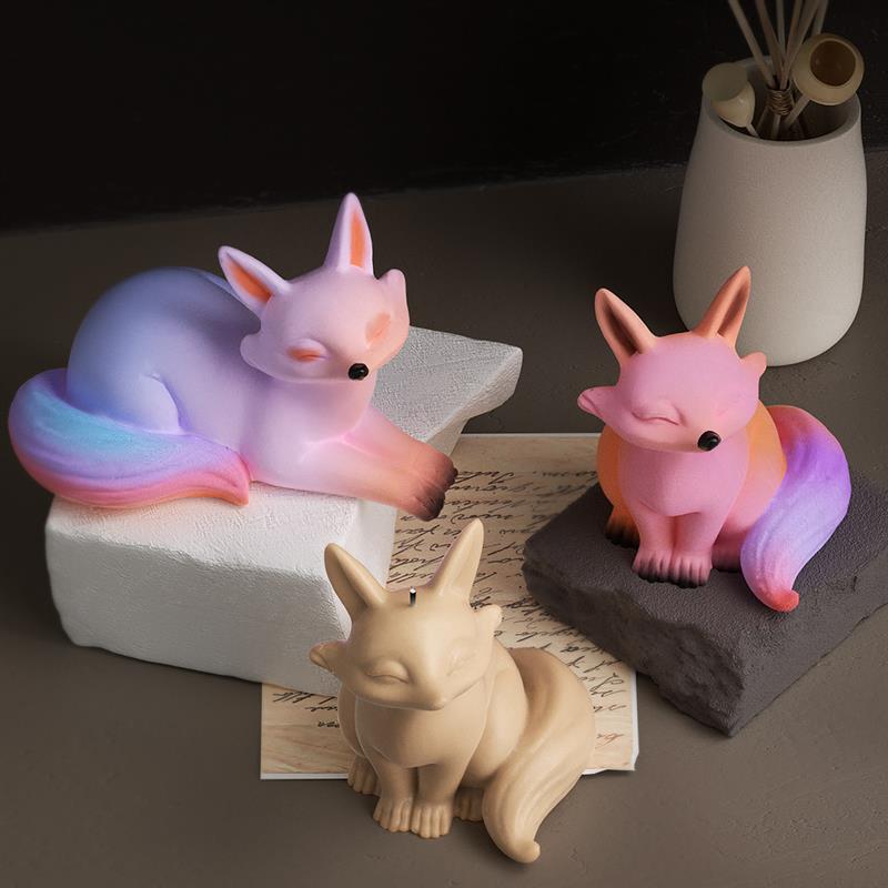 3D Stereo Fox Silicone Mold DIY Animal Shaped Candle Mold Gypsum Soap Candle Making Supplies Handmade Chocolate Cake Decoration