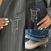 Ins Metal Chain Adjustable Short Waist Chain, Fashion Minimalist Star Tassel Lapel Pin For Women