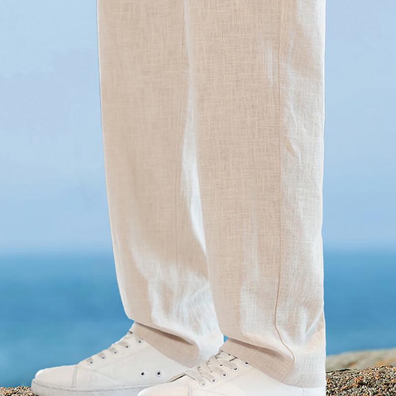 JEEP SPIRIT Men's Retro Casual Linen Blend Harem Pants