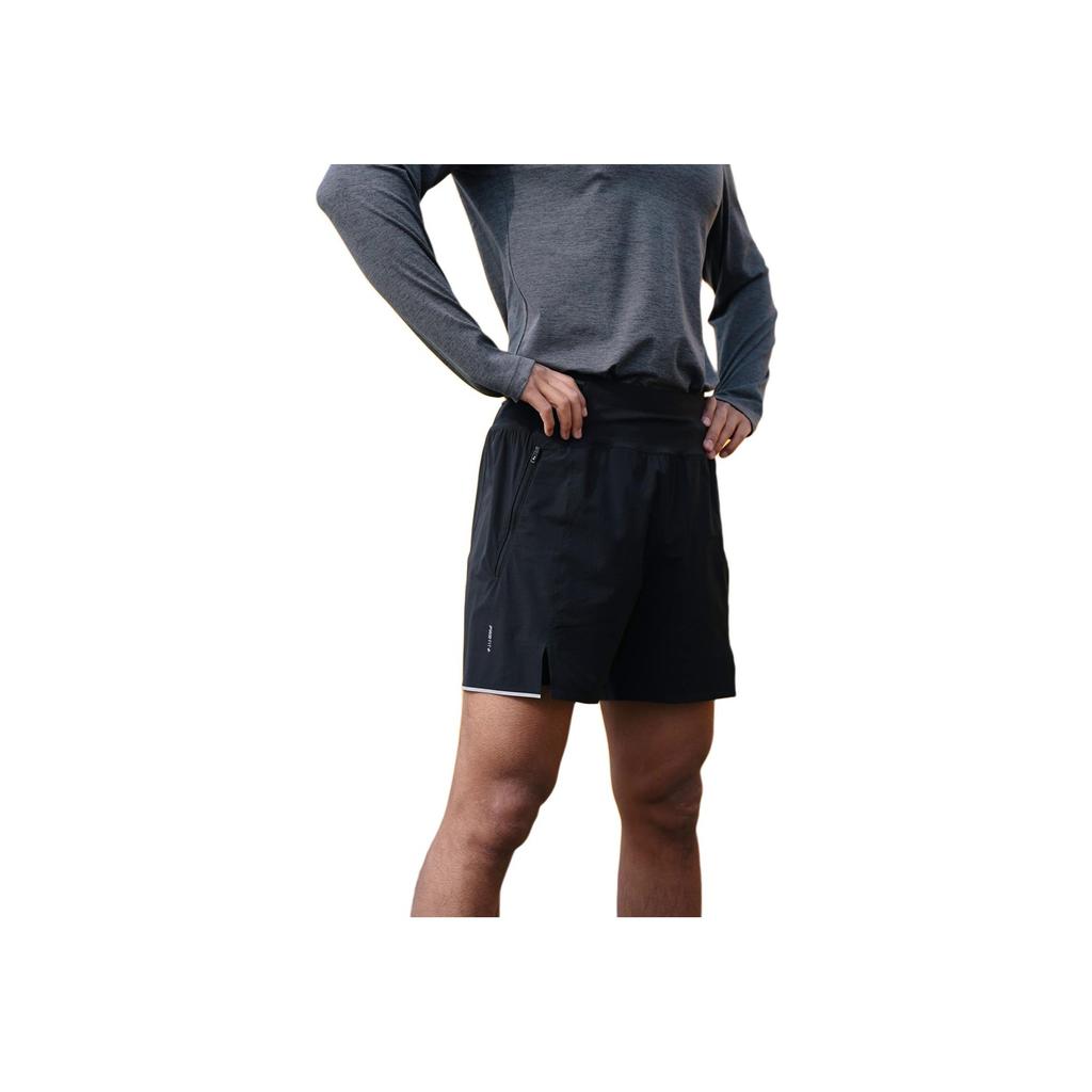 Saucony Running Elastic Double Layer Two In One Loose Fit Sports Shorts Men shorts Black SC2249048A-BK01