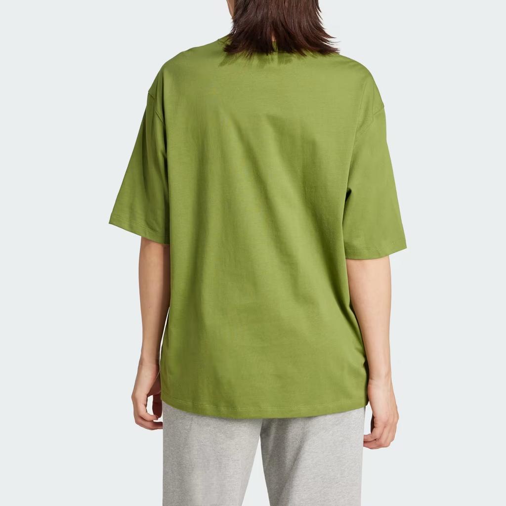 Adidas Originals Lockere Passform Rundhalsausschnitt Kurzarm T-Shirt Damen Oberteile Olivgrün JW5077