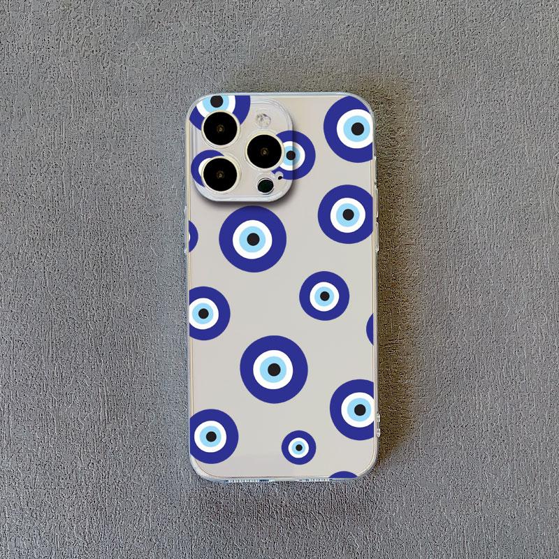 Gorgeous Eyes Blue Evil Eye Print Phone Case For IPhone 14 Plus Pro Max 12 13 11 Pro Max Mini X XR XS Transparent Back Covers