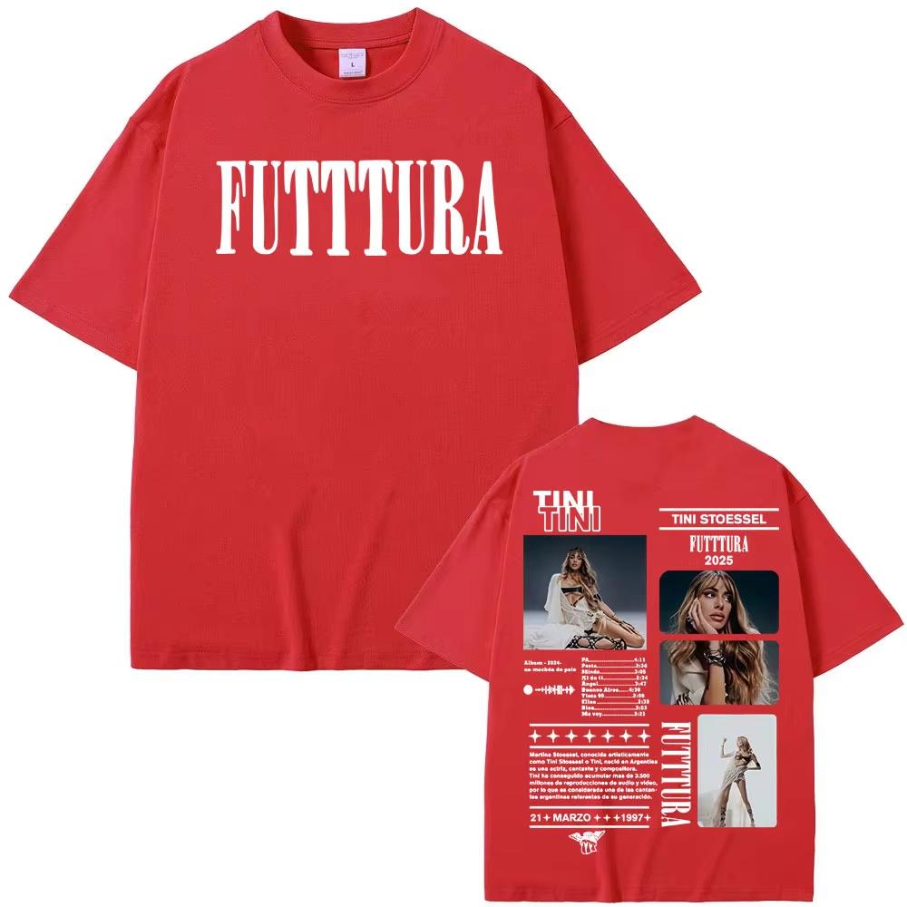 Tini Stoessel Futtura Tour Graphic T Shirt Men Women Clothing High Street T-shirts Male Cotton Short Sleeve T-shirt
