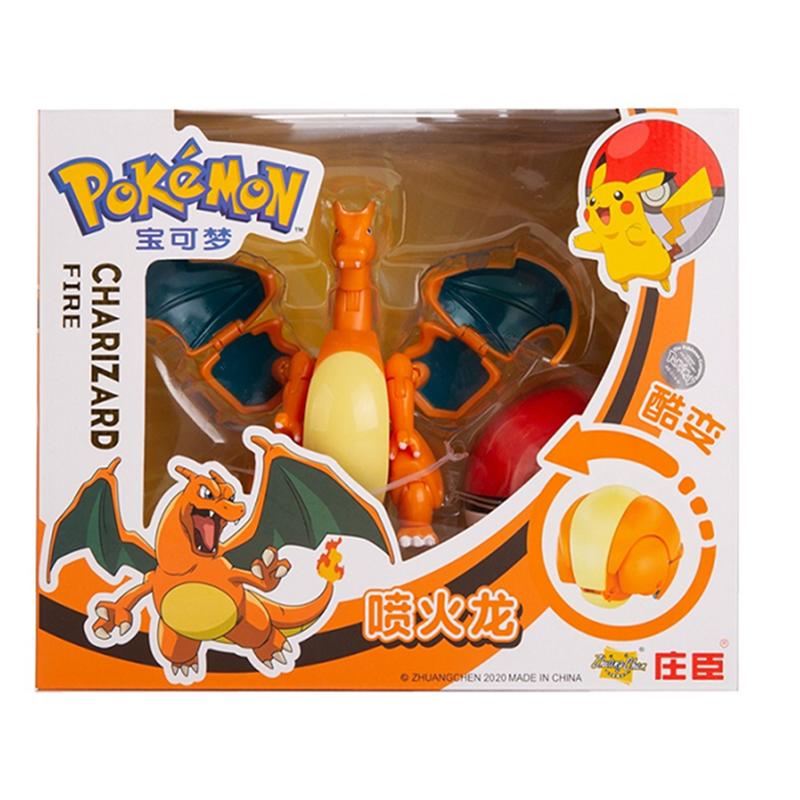 About Pokemon Anime Figure Charizard Pikachu Gyarados Pocket Monster Figure Pokeball Action Deformation Toy Model Children Gift