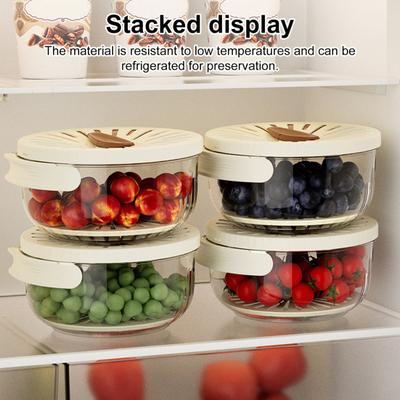 Yousheng Drain Basket Multifunctional Fruit And Vegetable Strainer with Handle Covered Storage Container for Kitchen Fridge Picnic Camping Freshness