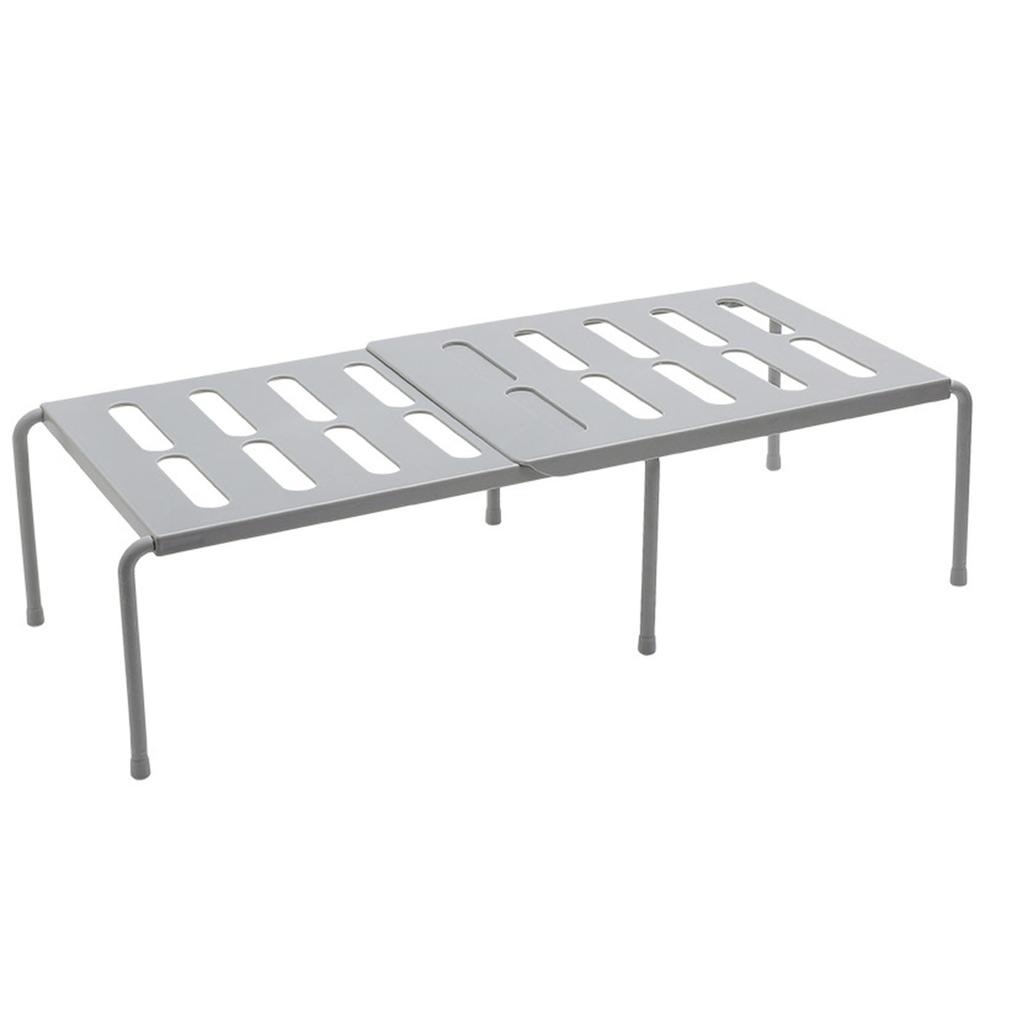 Kitchen Counter Storage Rack Grey ABS Plastic Punch  Expandable Large Capacity Kitchen Cabinet S