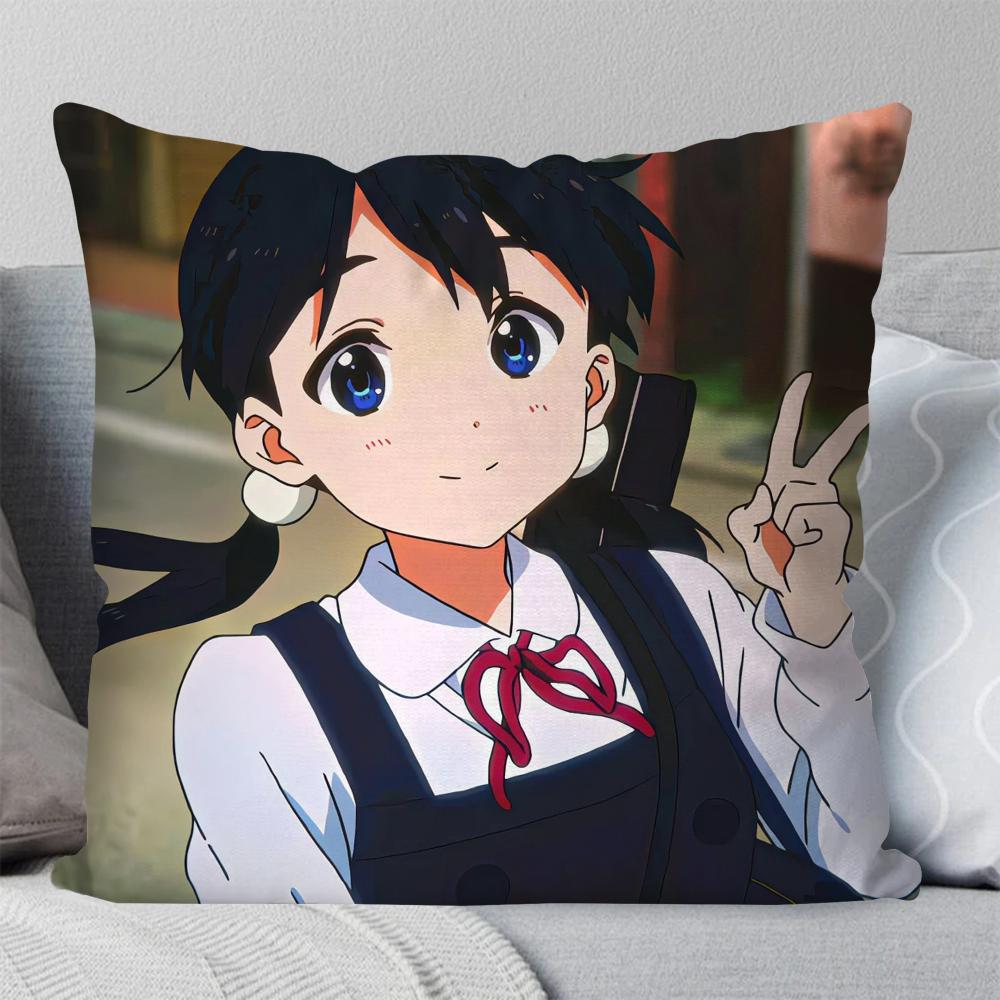 Kitashirakawa Tamako Animation Tamako Market Kissenbezug Quadratisches Kissen Schlafzimmer Sofa Freizeitwagen Wohnzimmer Heimdekoration 40X40