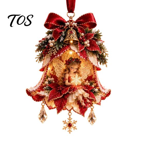 Colorful Elf Pendants for Christmas Fairy Bell Ornament, 2D Flat Flower Hanging Small Festive Gift Birthday Decoration, Acrylic Xmas Tree Pendant