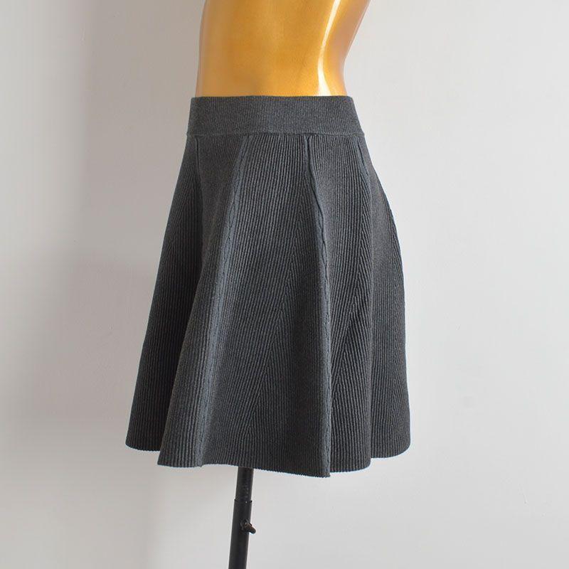 High Waist Slim Looking Knitted Pleated Skirt Women's Clothing Spring and Autumn Belly-Covering and Youthful-Looking Small A- Line Hip-Wrapped Skirt