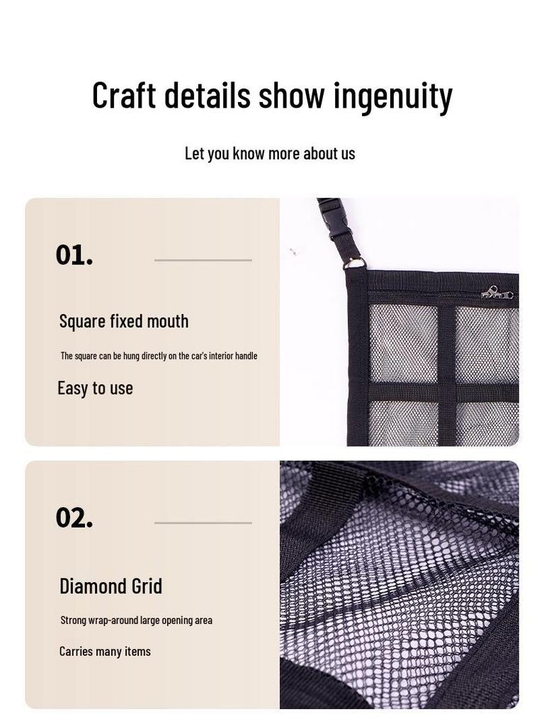 Car Roof Luggage Organizer Net Pocket Hanging Storage Bag